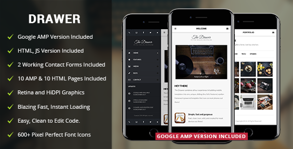Download Drawer Mobile v2.0 – Mobile & Google AMP Template | Free Nulled Scripts