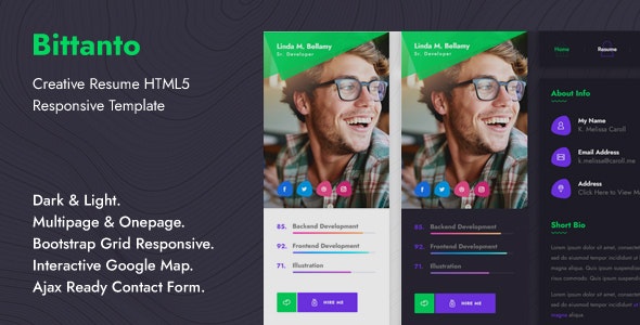 Bittanto v1.0 - Creative Resume HTML5 Responsive Template
