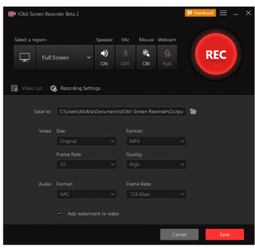 Download IObit Screen Recorder 1.0.1.175 Beta + Portable [Latest]