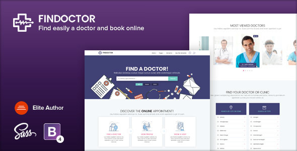 FINDOCTOR v1.6 - Doctors directory and Book Online template