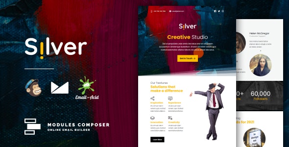Silver v1.0 - Responsive Email for Agencies, Startups & Creative Teams with Online Builder