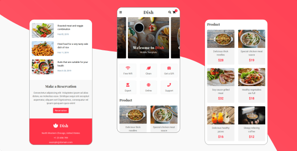 Dish v1.0 - Cafe, Food and Restaurant Mobile Template