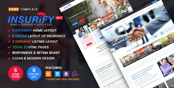 Insurify v1.1 - Ultimate Template for Insurance Agency