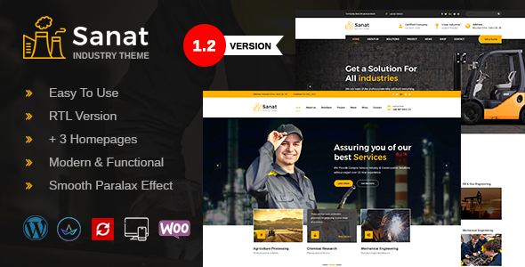 Sanat v1.1.2 - Factory & Industry WordPress Theme