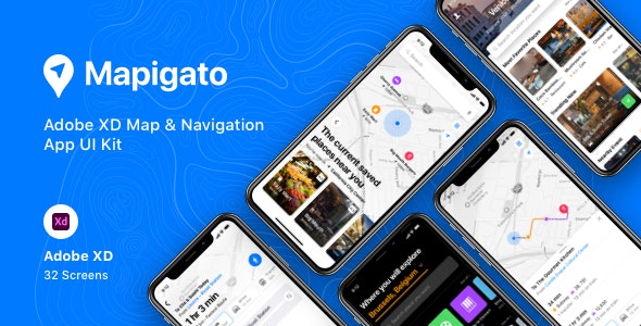 Download Mapigato v1.0 – Adobe XD Map & Navigation App UI Kit | Free Nulled Scripts