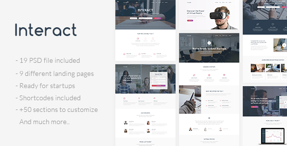 Interact - Multipurpose Landing Page PSD Template