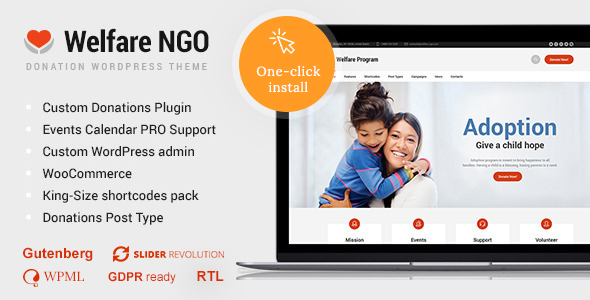 Welfare NGO v1.1.8 - Nonprofit Organization Charity Theme