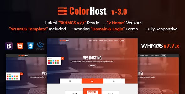 ColorHost v3.5 - Responsive HTML5 Web Hosting and WHMCS Template