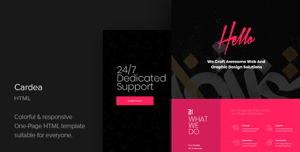 Download Cardea – Colorful Portfolio One Page HTML Template | Free Nulled Scripts