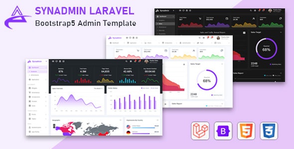 Synadmin v1.0 - Laravel 8 + Bootstrap 5 Admin Template