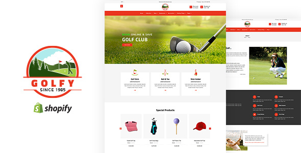 Golfy - Golf, Sports Shopify Theme