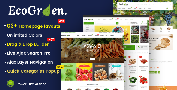 EcoGreen v1.0.1 - Multipurpose Organic, Fruit, Vegetables Shopify Responsive Theme
