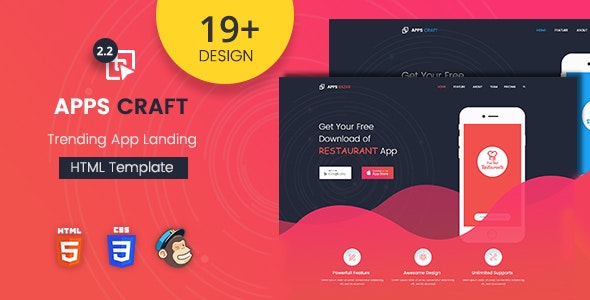 Apps Craft v2.2 - App Landing Page