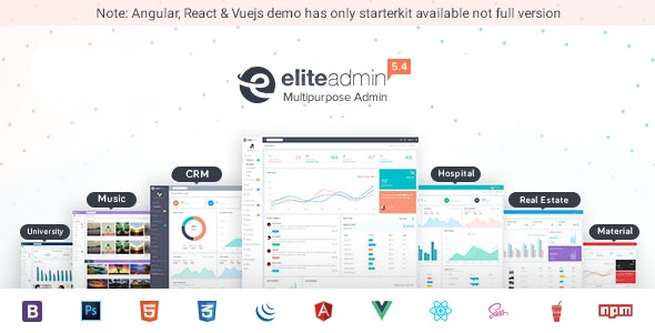 Elite Admin v5.4 - Multipurpose Bootstrap, Angular, React & VueJs Dashboard Template