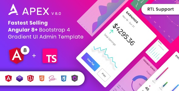 Apex v8.0 - Angular 8+ & Bootstrap 4 HTML Admin Template