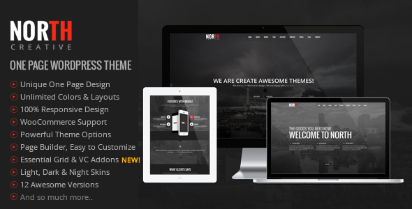 North v3.99.15 - One Page Parallax WordPress Theme