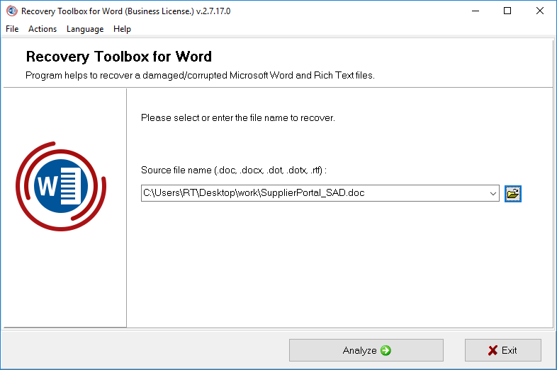 Download Recovery Toolbox for Word 4.5.21.67 Multilingual Portable