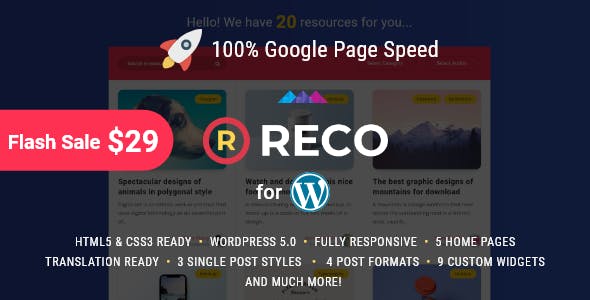 Reco v3.1.3 - Minimal Theme for Freebies