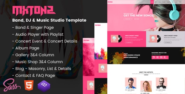 MxTonz v1.2 - A Fresh Band, DJ & Music Studio Template