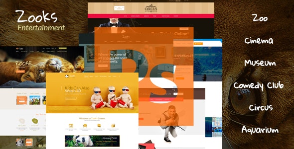 Zooks v1.0 - Zoo, Cinema, Museum, Comedy Club, Circus & Aquarium HTML5 Template