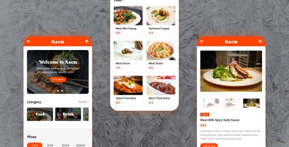Aaem v1.0 - Cafe & Restaurant Mobile Template