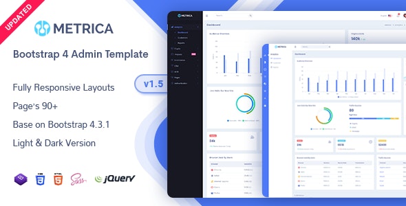 Metrica v1.5 - Admin & Dashboard Template