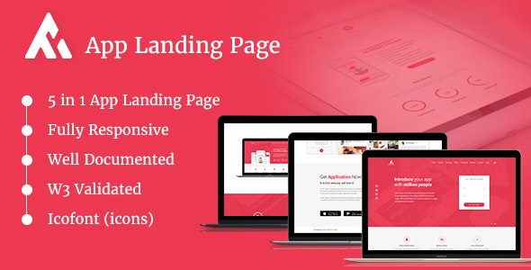 AppRaxx v2.0 - 5 in 1 App Landing Page