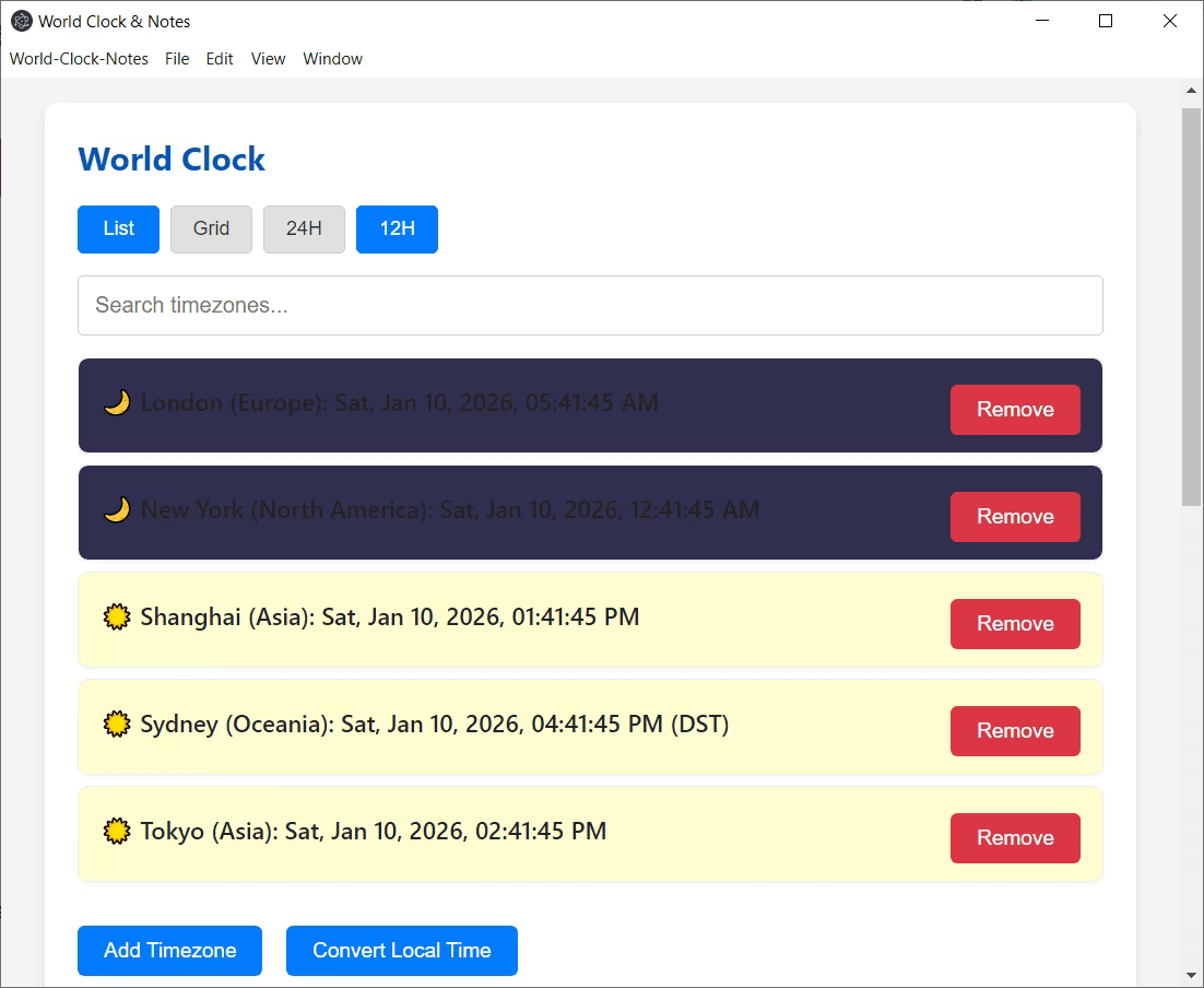 Download Cainey Studio World Clock and Notes 6.6.1.0 (x64) Portable