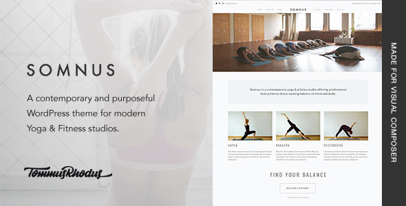 Somnus v1.0.8 - Yoga & Fitness Studio WordPress Theme
