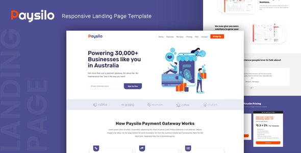 Paysilo v1.0 - Responsive Landing Page Template