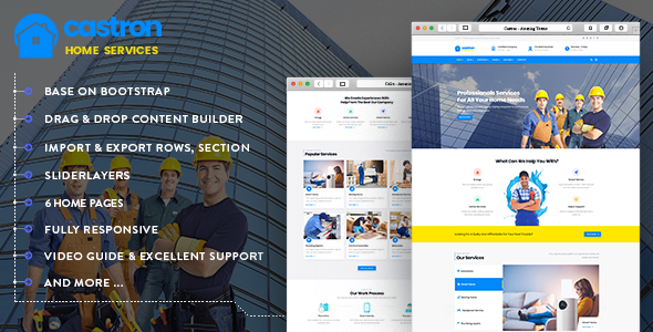 Castron - Home Maintenance, Repair and Improvement Services Drupal 8.6 Theme