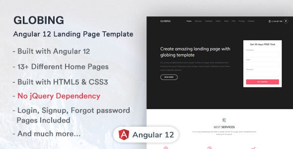 Download Globing v1.0 – Angular 12 Landing Page Template | Free Nulled Scripts