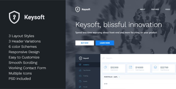 KeySoft v1.1 - Software Landing Page