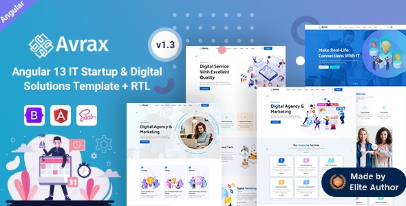 Avrax v1.3 - IT Startup & Digital Services Angular 13 Template