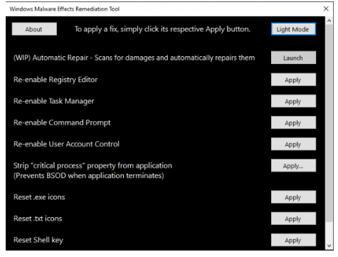 Malware Effects Remediation Tool