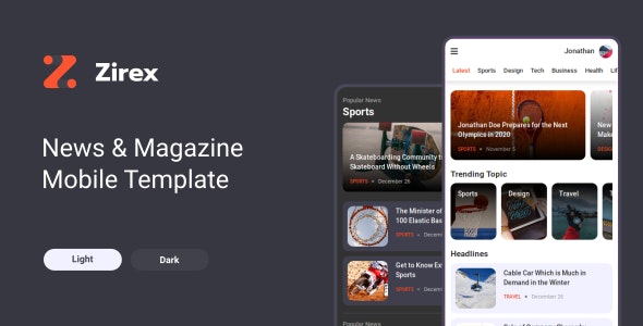 Zirex v1.0 - News & Magazine Mobile Template