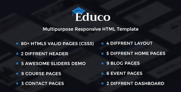 Educo v3.0.0 - Elearning, Education Bootstrap Html Template