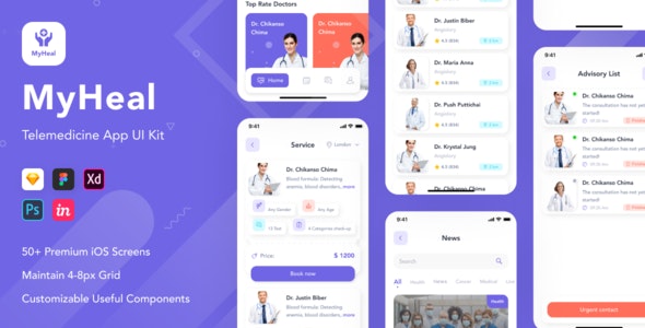 Download MyHeal v1.0 – Telemedicine App UI Kit | Free Nulled Scripts