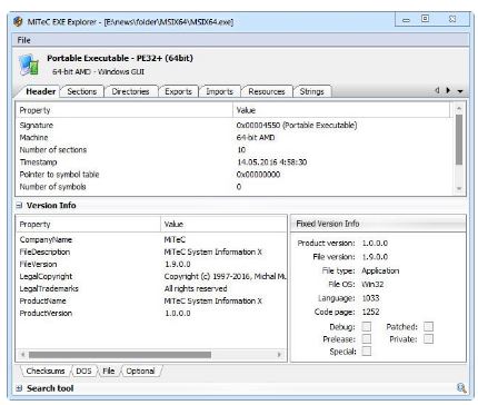 MiTeC EXE Explorer