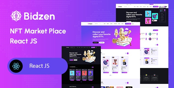 Bidzen v1.0 - NFT Marketplace React Template