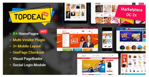 TopDeal v1.0.7 - MarketPlace | Multi Vendor Responsive OpenCart 3 & 2.3 Theme with Mobile-Specific Layouts