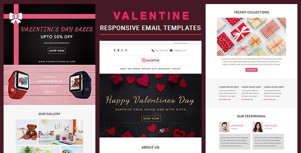 Valentine v1.0 - Responsive Email Template With Online StampReady