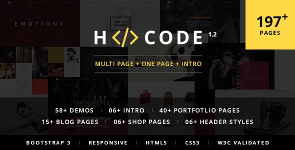 H-Code v1.2.2 - Multipurpose OnePage & Multi Page Template