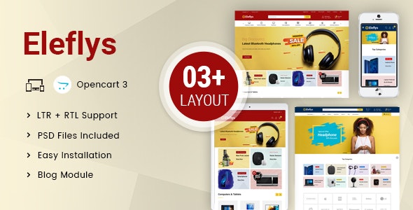 Eleflys v3.0.3 - Mega Electronics OpenCart 3.x Responsive Theme
