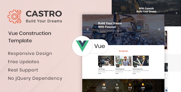 Castro v1.0 - Vue JS Construction Template