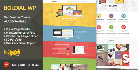 Boldial WP v2.9 - Flat Creative Theme with 3D Portfolio