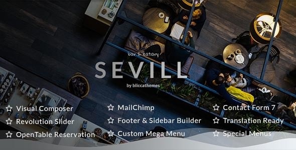 Download Sevill v1.0.5 – Restaurant Cafe WordPress Theme | Free Nulled Scripts