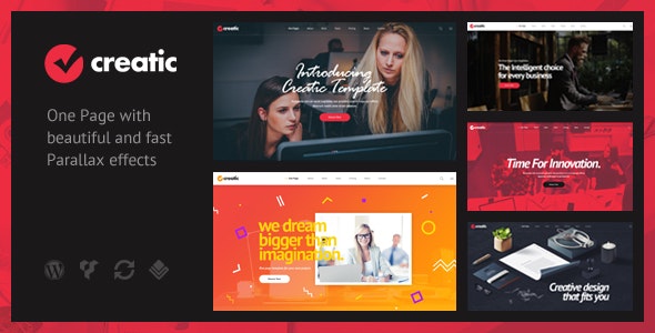 Creatic v1.0.0 - One Page Parallax WordPress