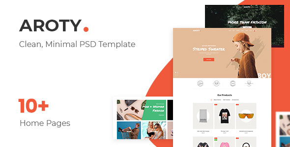 Aroty v1.0 - Clean, Minimal Shop PSD Template