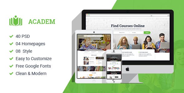 Academ - Multiconcept College & Education PSD Template
